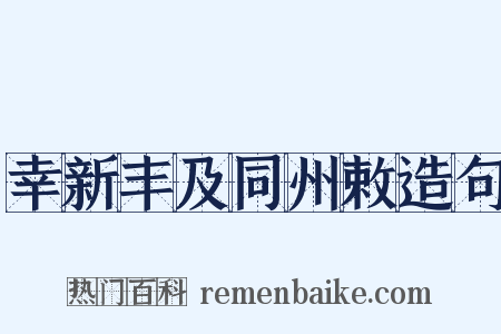 幸新丰及同州敕造句是什么意思的图片
